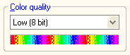 'Low (8 bit)' selection shows while in 8-bit mode - click to enlarge