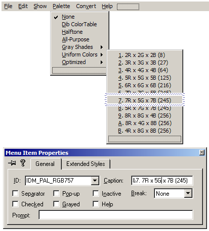 Resource Editor - DIBBLE.RC - "DIBBLE" Menu